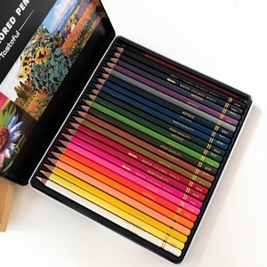 Set di 24 Matite Colorate Solubili in Acqua in Scatola di Latta a Forma di <span class=keywords><strong>Girasole</strong></span> per Bambini, Studenti e Artisti per <span class=keywords><strong>Disegno</strong></span>, Pittura e Colorazione - Product Image 3