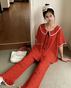 Pigiama Estivo in Cotone per Donne, Maniche Corte, Stile Coreano, Comodo e Traspirante con Stampa alla Moda - Product Image 3