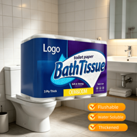 Papier toilette en pâte de bois vierge écologique imprimé avec logo personnalisé, doux et confortable, rouleau standard