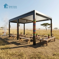 Pergola Bioclimatique Motorisée en Aluminium Sweet Home avec Toit Rétractable à Lames Orientables, Abri Extérieur Étanche Anti-UV
