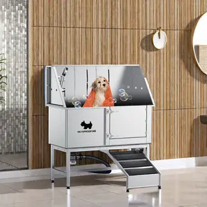 獣医動物病院クリニックペットショッププロフェッショナル持続可能なステンレス鋼犬グルーミング浴槽洗浄ステーション販売