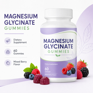 Gomitas de Extracto de Acerola Orgánica Liofilizada de Alta Calidad con Glicinato de Magnesio y Vitamina C, para Adultos, Veganas, 60 Unidades, Mejora la Salud - Product Image 2