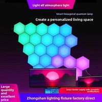 Lámpara de Pared con Ambiente de E-sports, Control Remoto WiFi Inteligente, Panel LED, Material ABS, Diseño Modular