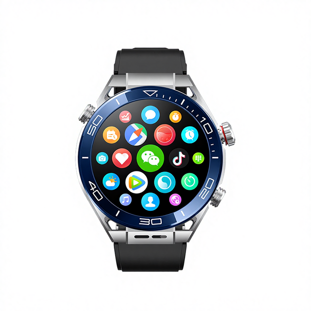 X5 Round Screen AMOLED Smart Watch with Silicone Band Rear Camera Card Phone Watch
