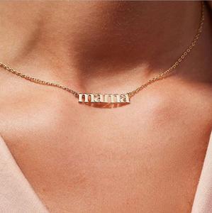 Custom 18K oro placcato in acciaio inox Mama collana a maglia catena festa della <span class=keywords><strong>mamma</strong></span> regalo all'ingrosso <span class=keywords><strong>gioielli</strong></span> della <span class=keywords><strong>mamma</strong></span> - Product Image 2