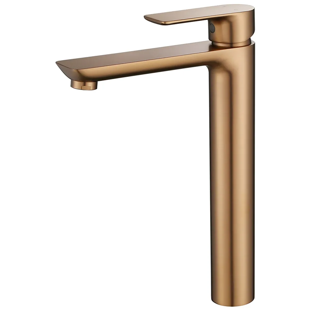 Rose Gold Finish Brass Deck Mounted Wash Faucet Single Hole 1 Handle Wash Basin Use Hot Cold Water Basin Tap