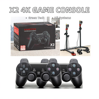 Console de jeu Vebesco X2 système unique 4K, écologique, rétro 3D, 64 Go, manette filaire, 30 000+ jeux PS1/N64/DC, joystick