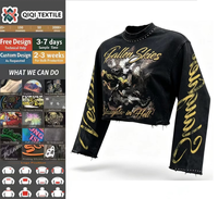 T-shirt Homme Léger Effet Vieilli Personnalisé ; T-shirt Homme Ample à Manches Longues Grande Taille Imprimé Effet Usé ; Style Usé