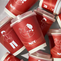 Gobelets à café en papier jetables à paroi simple avec logo personnalisé imprimé, écologiques et compostables, pour boissons chaudes à emporter, avec couvercle
