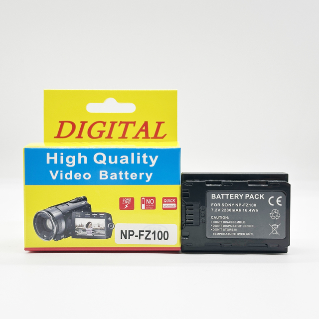NP-FZ100 7.2V Lithium Polymer Camera Battery for A1 A7C A7m3 M4 S3 A7r3 R4 2280mAh Rechargeable Brand New Large Capacity
