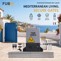 Motor Automático para Puerta Corredera Fubei Comercial de 1500 kg y 750 W con Control Remoto Wifi y Luz de Advertencia Intermitente para Almacén