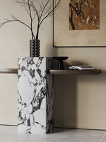Console d'entrée Geju, table murale minimaliste, buffet de style italien, mobilier de maison haut de gamme, luxe léger, plateau en pierre noire