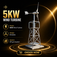 Solution complète d'énergie éolienne 5 kW : Turbine horizontale et contrôleur intelligent, intégration facile aux panneaux solaires