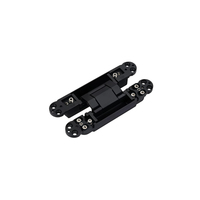 Charnière de porte invisible 3D réglable en alliage de zinc noir moderne, 180°, épaisseur 4 mm, pour portes en bois – Meilleure vente