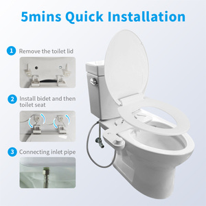 Self-Cleaning Bamboo Knob <strong>Bidet</strong> Attachment Single Nozzle Cold <strong>Water</strong> Spray <strong>Non</strong>-<strong>Electric</strong> for Front/Rear Wash <strong>ABS</strong> Material Toilet - Product Image 6