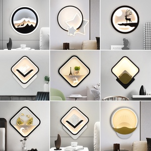 <b>Led</b> Modern Minimalist square Bedroom Home Decoration Children's Room Creative Minimalist Bracket Light Indoor Wall <b>Lamp</b> - Product Image 1