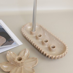 Porte-bougie en céramique mate artisanale de haute qualité, style nordique moderne, logo personnalisé, décoration d'intérieur, hôtel, <span class=keywords><strong>restaurant</strong></span>, cadeau LEXI - Product Image 2