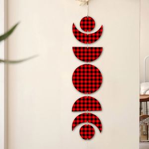 Decoración de Pared de Lujo para el Hogar, Diseño de Sol y Luna, Patrón a Cuadros, Forma de Círculo y Semiesfera, para Sala de Estar - Product Image 4