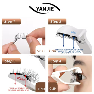 Vente directe – <span class=keywords><strong>Faux</strong></span> <span class=keywords><strong>cils</strong></span> magnétiques légers et souples avec 10 aimants, applicateur, courbure C/D, faciles à poser, réutilisables, durables, colle requise - Product Image 3