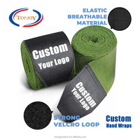 Choix de confiance OEM 120 pouces 180 pouces Bandages semi-élasticité Support de poignet Longueur personnalisée Logo Élargir Velcro Boxe Enveloppements de main