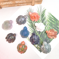 B2B/B2C vérifié manuel sculpture cristal poli Antique rose Agate Multi matériel tortue sculpture artisanat pour Souvenir