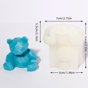 Geometric Bear Silicone Candle Mold - Modern 3D Geometric Animal Candle Making <b>Kit</b>, DIY Abstract Wax Mold for Home Decor & Gift - Product Image 6