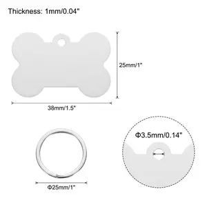 알루미늄 개 ID 태그 열쇠 고리 인쇄 애완 동물 태그 뼈 모양 개인화 된 새겨진 애완 동물 이름 번호 태그 적합한 7 색