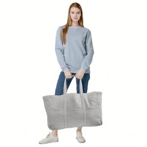 In Stock <b>Large</b> Capacity <b>Plain</b> Tote Bag Cotton <b>Canvas</b> Tote Bag <b>Canvas</b> With Zipper - Product Image 4