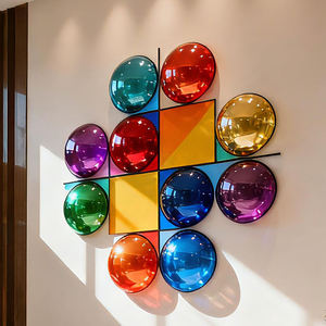 Sfera Lucida Semitonda in Acciaio Inossidabile, Cava, Lucidata, Riflettente, Liscia, Scultura d'Arte Moderna Blu Brillante Personalizzabile per Festività - Product Image 3