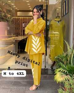 YellowFlower hecho a mano diario Casual Co-Ord Set personalizado seda pura Digital impreso trabajo conjunto de dos piezas para uso diario a granel - Product Image 2