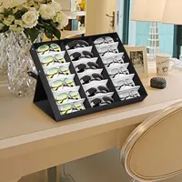 Customized Easy Install Foldable Leather Eyewear Eyeglasses Retail Sunglasses Stand Display Tray Boxs