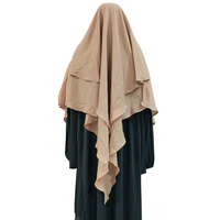 Hijab pour femmes musulmanes Vente à chaud en mousseline de soie ethnique de haute qualité Khimar tchador 2 couches Hijab Foulards Moyen-Orient Dubaï Turquie Khimar