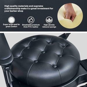Profesyonel vintage kuaför salon mobilya dayanıklı berber kahverengi beyaz altın yeşil gri yıkama berber koltuğu - Product Image 2
