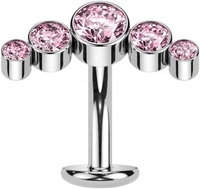 ASTM F136 titane flottant pierres de beauté lunette sans fil Push In Body Piercing bijoux flottant nombril anneau pour les femmes