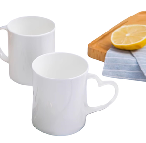 Tazas de Cerámica Blancas con Asa en Forma de Corazón, Tazas con Recubrimiento para Transferencia Térmica, Venta al por Mayor con Personalización/Logotipo para Regalo - Product Image 2