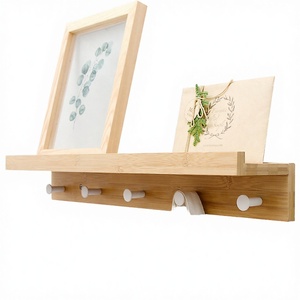 Porte-manteau mural moderne en bois et bambou, gain de place, multifonctionnel, pour serviettes, vêtements, chapeaux, installation facile, utilisation en cuisine - Product Image 3