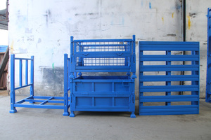 Kho ánh sáng nhiệm vụ nặng nề sơn tĩnh điện xếp chồng ráp có thể gập lại dây mạ kẽm Lưới lưu trữ <span class=keywords><strong>container</strong></span> - Product Image 6