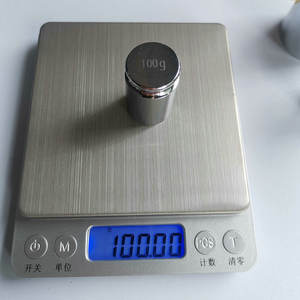 Pesas de calibración de acero inoxidable, peso de precisión de 100 g para balanzas de laboratorio, joyería y cocina - Product Image 1