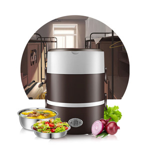 Mới Sáng Tạo Biểu Tượng Tùy Chỉnh Du Lịch Ngoài Trời Thực Phẩm Di Động Warmar <span class=keywords><strong>Container</strong></span> Thực Phẩm <span class=keywords><strong>3</strong></span> Hai Lớp Ăn Trưa Điện Hộp Sưởi Ấm Nồi Cơm Điện - Product Image 3