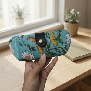 Wholesale Handmade Polyester/Cotton/Metallic 80g Discharge Printed Fabric Sunglasses Goggles Eyeglasses <b>Case</b> Holder Pouches - Product Image 2