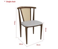 Ensemble de canapés en rotin et bois massif haut de gamme sur mesure, table en dalle de pierre minimaliste moderne, combinaison chaise et table pour restaurants commerciaux