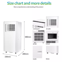 Aire Acondicionado Portátil Eléctrico de 12000 BTU, Solo Frío, Móvil, para Uso Doméstico y Hotelero