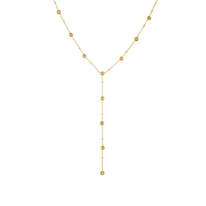 Fashionable Y Shaped Clavicle Necklace With Round Diamonds Chain Tassels For Party Zinc Alloy Jewelry - Product Image 5