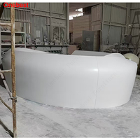 Comptoirs d'information ronds de réception de centre de remise en forme à surface solide mate de grande taille