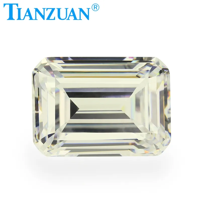 Ij Màu Vàng Màu Trắng Bát Giác Hình Dạng Emerald Cut Cubic Zirconia Simlar Thực Sự Kim Cương CZ Đá