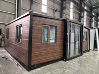 Villa conteneur pliable et extensible de 40 pieds, 4 chambres, ignifuge, modulaire, préfabriquée, entièrement meublée