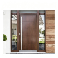 Portes d'entrée simples en aluminium de luxe, portes extérieures insonorisées, ignifuges, portes d'entrée extérieures, portes anti-ouragan