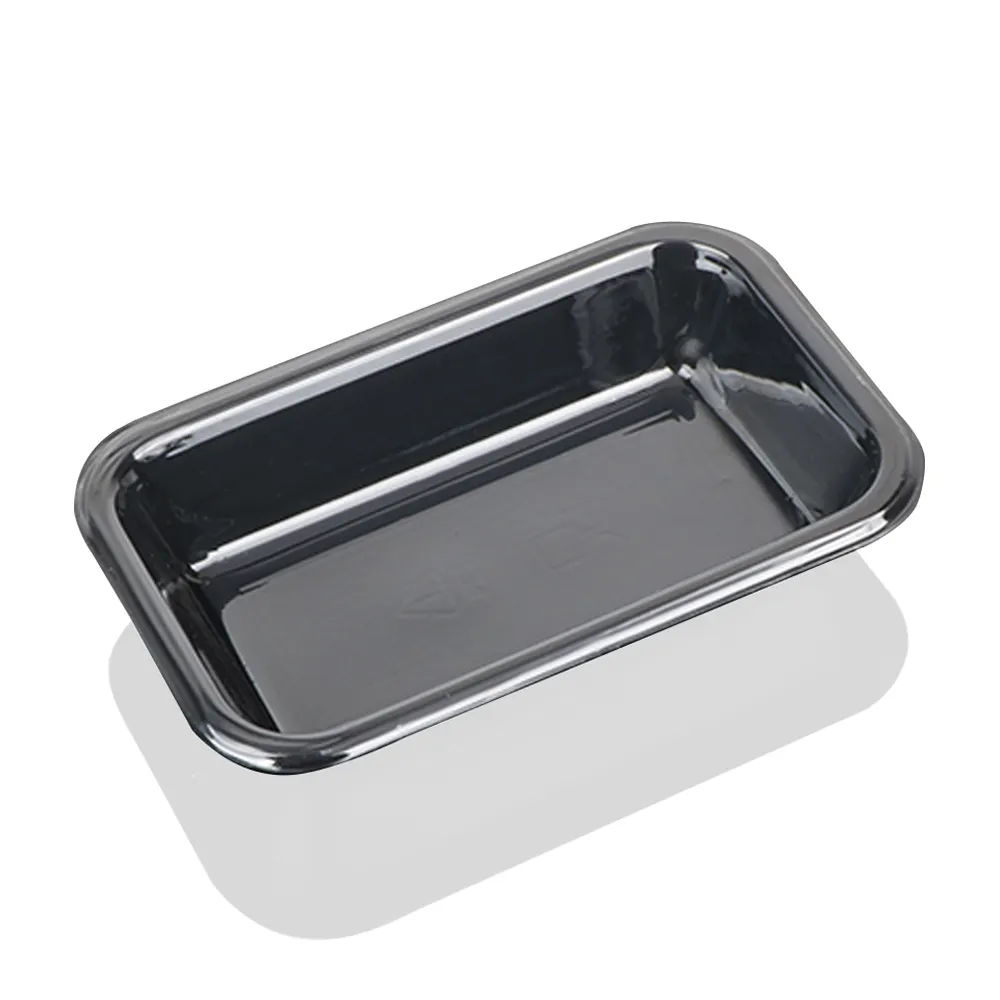 Hengmaster vassoio per imballaggio alimentare per compagnie aeree in plastica nera per microonde sicuro per forno cpet