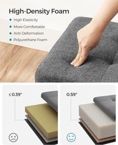 Petit pouf de rangement pliable repose-pieds 12.2x16.1x12.2 pouces Capacité de charge de 286 lb Repose-pieds de rangement en cube - Product Image 2