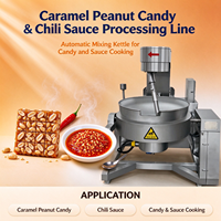 Marmite de cuisson industrielle avec agitateur pour la fabrication de bonbons au caramel et aux cacahuètes, et de sauce chili, et pour la cuisson au gaz